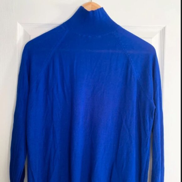 Pull léger col Mao bleu électrique -Electric Blue Mao Collar Sweater - Picture 1 of 3